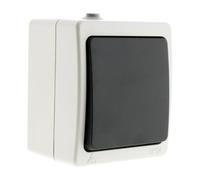 Zenitech - Va-et-vient 10A IP54 Aquae - Noir - Interrupteur Étanche pour Usage Extérieur - Raccordement Rapide par Borne Automatique - Idéal pour Jardins et Terrasses - Contrôle à Deux Endroits