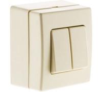 Zenitech - Va-et-vient Double 10A Saillie - Modèle Bejing - Plastique - Compatibilité Moulures Standards, Installation Prête à Poser, Mécanisme Sans Vis - Max 2300W/230V - Blanc