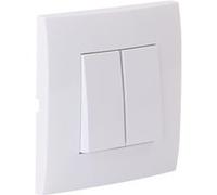 Zenitech Va et Vient Double encastré + Plaque de Finition Kalya - Blanc