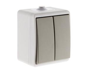 Zenitech Va et Vient Double IP54 - - Gris Clair