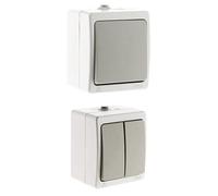 Zenitech - Va et vient simple + Va-et-vient Double - IP54 - Gris Clair - Akya