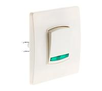 Zenitech Interrupteur va-et-vient Diwone Voyant Borne-auto Vis et griffes Blanc