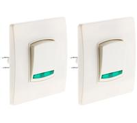 Zenitech Va et Vient Voyant borne-Auto vis + Griffes - Blanc - Diwone (Lot de 2)