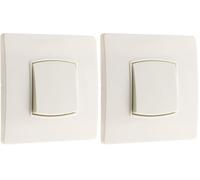 Zenitech - Va & Vient Borne-Auto avec Vis et Griffes Diwone - Blanc - Compatible Boîtes d'Encastrement Standards - Fixation Invisible - Câblage Rapide - Clipsage Facile de la Façade (Lot de 2)