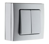 Zenitech - Va & Vient Double 10A Saillie Borne Auto - Appareillage Électrique sans Vis Apparente Compatible Moulures - Fixation Facile - Normes NF et CE - Gris