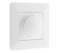 Zenitech - Variateur Rotatif Compatible LED - Installation Encastrée, Moteur Compact, Réglage Millimétrique - Support Clipsable - Plaque 86 x 86 mm - Blanc