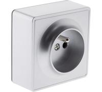 Zenitech Vulco Prise saillie 2P+T 16 A Silver | Appareillage de prise - simple pose en saillie 2P+T 16 A Silver, Vulco, Type E : prise française avec terre
