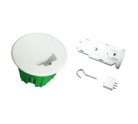 Zenitech Kit DCL point de centre Ø67 mm pour murs pleins – Fiche, douille E27, crochet NF – Vert