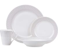ZENITH Dinner set 16 pièces, Gris, Porcelaine, en boîte cadeau
