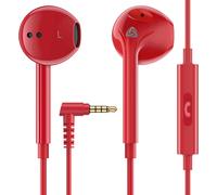 Zenith Écouteurs, Garantie 2 Ans, Écouteur Intra-Auriculaires Filaires, Casque Avec Microphone, Compatible Avec Tablettes Et Ordinateurs Portables Samsung, Huawei, Iphone, Mp3 Players - Rouge