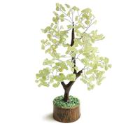 Zenith Gaia Arbre en pierres précieuses - Arbre porte-bonheur en cristal avec de vraies pierres - Aventurine verte - Arbre de guérison harmonieux - Arbre décoratif contre le stress - Arbre en pierre