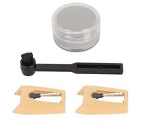 ZenithAur Aiguille de rechange pour platine vinyle avec pointe plaquée or et force de suivi de 5,0 g, lot de 2 tourne-disques avec nettoyant pour lecteurs Crosley//ION