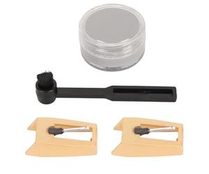 ZenithAur Aiguille de rechange pour platine vinyle avec pointe plaquée or et force de suivi de 5,0 g, lot de 2 tourne-disques avec nettoyant pour lecteurs Crosley//ION