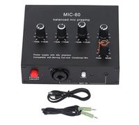ZenithAur Amplificateur de puissance sonore domestique avec gain de 60 dB, amplificateur de microphone avec égaliseur 3 bandes pour micros dynamiques et à condensateur, XLR