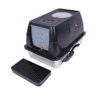 ZenithAur Bac à litière Extra Large pour Chat avec entrée supérieure pour Une Utilisation en intérieur et Un Entretien Facile, empêche Les éclaboussures et contrôle Les odeurs, (Black)