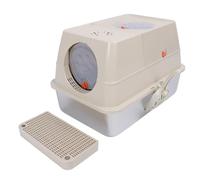 ZenithAur Bac à litière Extra Large pour Chat avec entrée supérieure pour Une Utilisation en intérieur et Un Entretien Facile, empêche Les éclaboussures et contrôle Les odeurs, (Khaki)