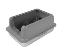 ZenithAur Bac à litière fermé pour Chat avec pédale Anti-traçage pour l'intimité des Animaux domestiques, Nettoyage Facile avec Surface antiadhésive, poêle en Acier Inoxydable de (Grise)