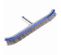 ZenithAur Brosse de Piscine 18 Pouces, Manche en Aluminium, Acier Inoxydable, idéale pour l'élimination des algues et l'entretien de la Piscine