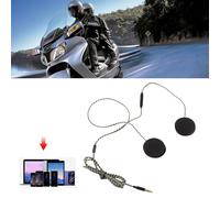 ZenithAur Casque de Casque de Moto avec Une Prise 3,5 mm pour la Musique et des appels, Comprend des Attaches de Crochet et de Boucle, Un câble de 1,2 m pour Les écouteurs de Moto