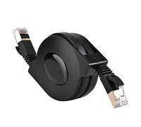 ZenithAur Cat 7 Câble Ethernet, rétractable Cat7 RJ45 600MHz Patch blindé LAN Cable réseau plat ethernet Cordon 2M
