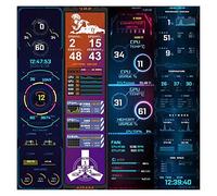 ZenithAur Écran d'affichage USB 8,8 Pouces, 1920x480 CPU GPU SSD Temperature Monitor sous-écran pour RPI pour Linux pour