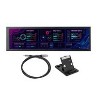 ZenithAur Écran de Panneau de capteur PC avec connectivité de Type C Résolution 1920 x 480 60 Hz et Rotation à 360 degrés pour Les systèmes/RPi pour l'affichage des données CPU (Noire)