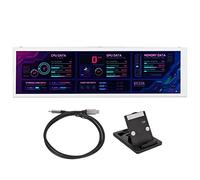 ZenithAur Écran de Panneau de capteur PC avec connectivité de Type C Résolution 1920 x 480 60 Hz et Rotation à 360 degrés pour Les systèmes/RPi pour l'affichage des données CPU (Blanche)