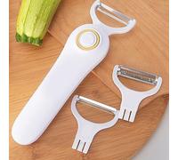 Zenithaur Electric Fruit Veleper Veleper, Pepeer Manual Peeler, avec 3 lames en acier inoxydable pour un pelage facile de S, des carottes et des pommes de terre