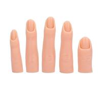 ZenithAur Ensemble de 5 doigts d'entraînement en silicone avec articulations pliables et rainures d'ongles intégrées pour salons de manucure/débutants, modèle de doigt réaliste (01)