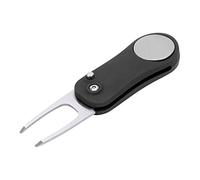 ZenithAur Golf Divot Repair Tool in a Switchblade Style, This Foldable Divot Tool Includes a Detachable Magnetic Ball Marker Divot Tool for Marking Your Spot on The Green (Black)