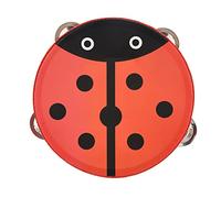 Zenithaur Handheld Tambourine for Musical Education, un instrument en bois de 6 pouces avec des jingles en métal, les enfants idéaux adultes tambourin pour les fêtes et (Beetle)