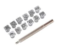 ZenithAur Lot de 12 outils d'estampage en alliage de zinc pour l'impression de projets sur bois, cuir et métal