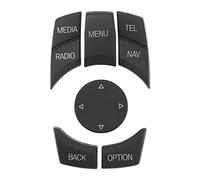 ZenithAur Lot de 6 couvercles de bouton de commande multimédia, garniture ABS de remplacement pour châssis E X1 X5 X6 série 1 3 5 6, ensemble de boutons de commande multimédia de (Noir mat)