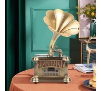 ZenithAur Mini Tourne-Disque à Chargement USB, Gramophone rétro avec télécommande, phonographe Vintage pour Son HiFi