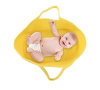 ZenithAur Panier de couchage pour bébé, panier de couchage pliable et portable en corde de coton avec surmatelas pour salon, chambre à coucher, chambre d'enfant (Jaune)
