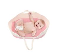 ZenithAur Panier de couchage pour bébé, panier de couchage pliable et portable en corde de coton avec surmatelas pour salon, chambre à coucher, chambre d'enfant (Rose)