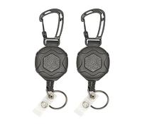 ZenithAur Porte-clés rétractable robuste avec câble métallique en acier rétractable de 80 cm pour clés et cartes d'identité pour un accès pratique, construction en coque ABS (lot