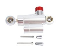 ZenithAur Stabilisateur d'amortisseur de direction de moto avec amortissement réglable, alliage d'aluminium CNC 6061, ajustement universel pour une stabilité et un contrôle (Argent)