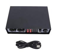 ZenithAur Studio Mixer 2 entrées 2 sorties avec alimentation 48 V, console de mixage numérique avec entrées XLR et 6,35 mm, préampli intégré pour l'enregistrement d'instruments et