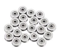 Zenithaur V Roulement à billes 20 pcs 3x12x4 mm miniature V Poulle pour rail Systèmes de mouvement linéaire Construction en acier en carbone durable