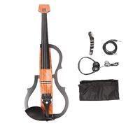 ZenithAur Violon électrique silencieux 4/4 avec système de micro intégré, tonalité réglable, corps léger en fibre de carbone avec connectivité casque et ampli pour une pratique