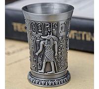 ZenithAur Whisky Glass Metal Vintage Mini Whisky Cup en relief pour bar et décoration intérieure avec charme antique (Étain antique)