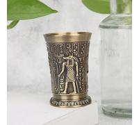 ZenithAur Whisky Glass Metal Vintage Mini Whisky Cup en relief pour bar et décoration intérieure avec charme antique (Bronze)