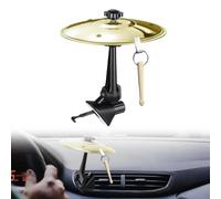 ZenithAura Auto Schlagzeug Becken Mini Auto Schlagzeug pour Aération avec Baguettes Drum Sticks Cymbale Crash Accessoires pour Auto Dash Intérieure Décoration