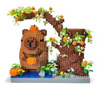 ZenithAura Ensemble Capybara Jeux Micro Mini Blocs de Construction Aimants Support à Crayons et Organisateur de Bureau, Kit de Blocs Animaux Mignons, Art et Artisanat pou