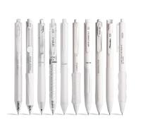 ZenithAura Ensemble de 10 stylos Gel Encre Jaune, Notes Douces 0,5 mm Pointe Fine rétractable 10 stylos Encre Noire pour l'écriture, Le Journal Intime, l'école, Le Bureau