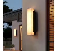 ZenithBeam Applique Murale Exterieur LED ÉTanches,Rectangulaire Imitation Marbre Terrasse Luminaire Mural,Noire ÉPais En Acier Inoxydable Garage Applique Exterieur,Villa Porte Pilier Applique-45CM