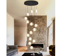 ZenithBeam Lustre Moderne Cristal Pendentif LumièRe Led Noire Goutte De Pluie Suspendus LumièRes Haut Plafonnier Luminaire Pour Salon Salle À Manger Couloir Hall Escalier Villa (14 LumièRes)