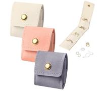 ZenithBurst 3 pièces mini pochette à bijoux de voyage, pochette roulante à bijoux de voyage avec boucle, portable pliante multifonctionnel organiseur de bijoux de voyage