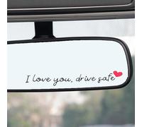 ZenithBurst Lot de 6 autocollants « I Love You Drive Safe » en forme de cœur avec inscription « Ich Liebe Dich » pour rétroviseur de voiture
